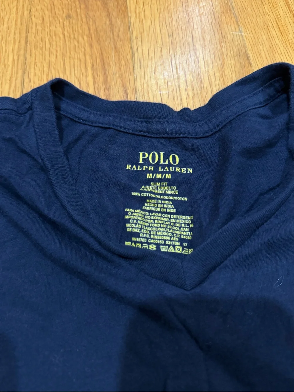 Polo Ralph Lauren V-Neck Tee Navy Slim Fit Men's M